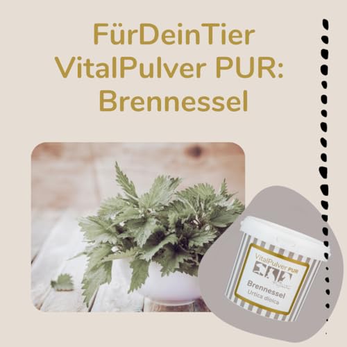 Für Dein Tier VitalPulver Pur | Brennnessel (konz.) (1 x 200 g) | Ergänzung der Fütterung für Hunde, Katzen und Pferde | Pflanzliche Mineralstoffe und Vitamine | Unterstützt Stoffwechsel und Vitalität