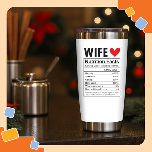 Image of NewEleven Mothers Day Gifts - Gifts For Wife, Wedding Anni Present, From Husband, Him - Best Romantic Gift For Her Wifes, Wifey - 20 Oz Tumbler