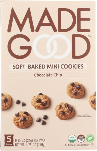 Image of MadeGood Chocolate Chip Soft Baked Cookies, Organic Snacks, 0.85oz Each