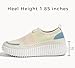 LUCKY STEP Platform Sneakers for Women Slip on Knit Chunky Fashion Casual Retro Braided Tennis Lightweight Walking Shoes(Blue/Beige Multi,11)