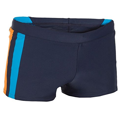 100 Yoke Boy's Boxer Swim Shorts - Blue Orange (8 Years)