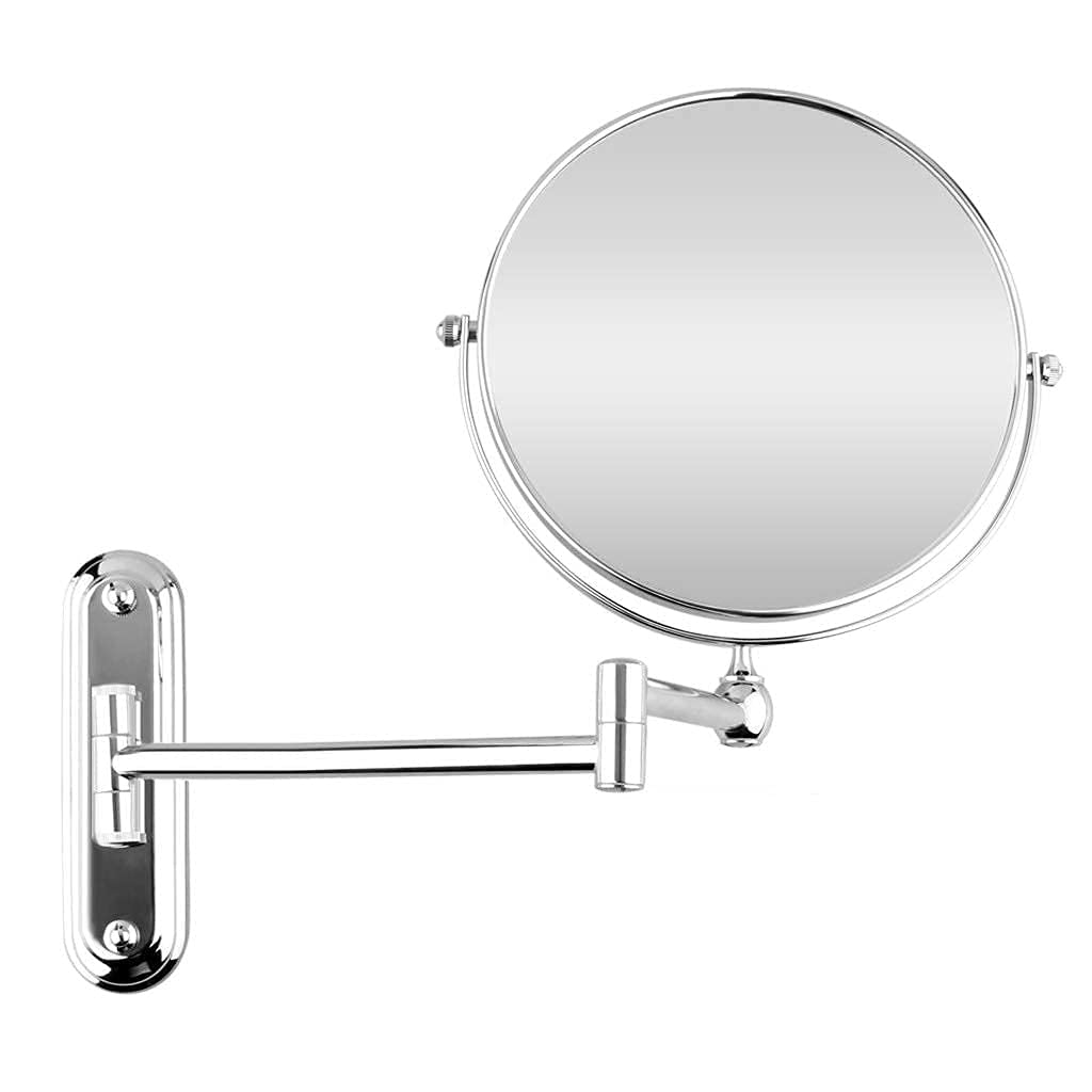 Miroir de maquillage 7X mural argenté extensible de 8 pouces pour salle de bain