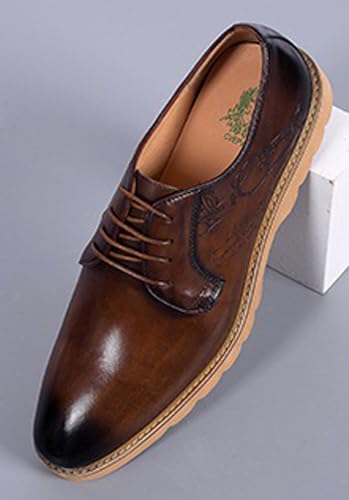 Santimon Men's Leather Dress Shoes | Stylish Lace-Up Oxford Shoes for Office, Weddings & Casual Wear | Comfortable Business Shoes with Premium Insole for All-Day Comfort2