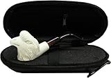 RoyalMeerschaumPipes - Eagle Head Meerschaum Pipe with Zippered Hard Cover Case