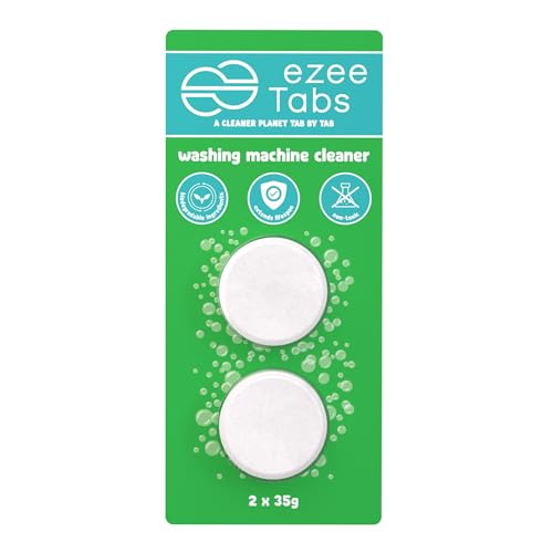 EzeeTabs Washing Machine Cleaner – Cleaning tabs for a microplastic-free, biodegradable and vegan cleaning product – 2 x Cleaner for hygienic cleanliness