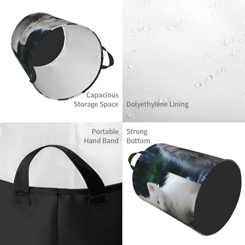 Panier à linge blanc pour chien M pliable et imperméable - 5