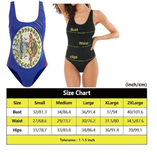 Maillots de bain pour femme Drapeau Belize bikini plage été taille haute