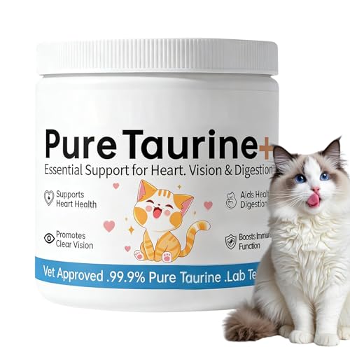 WOGXN Taurina per Gatti, Integratore Polvere Integratore con Taurina, 200g Taurine Gatto Puro Felino, Integratori per Animali Domestici, Integratori Alimentari Quotidiani Gatti, Alimenti Umidi