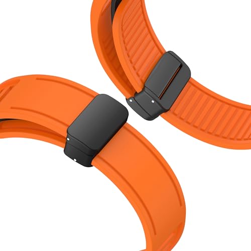 Image of ACM Watch Strap Silicone Belt Magnetic Clasp 22mm compatible with Universal 22mm Size Replacement Strap Smartwatch Band