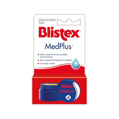 Blistex, MedPlus Balsamo Labbra in Vasetto, Sollievo Immediato per Labbra Screpolate, Secche e Arrossate, Formula Lenitiva con Mentolo e Canfora - Formato in Vasetto 7g