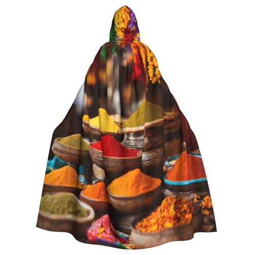 Cape à capuche cosplay imprimé épices et condiments pour fête à thème et carnaval