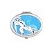 Winter Sport Snowboarding Blue White Illustration Mirror Portable Fold Hand Makeup Double Side Glasses