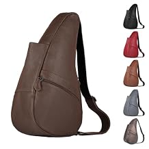 AmeriBag 15" Full-Grain Leather Healthy Back Bag Ergonomic Crossbody Sling for Everyday Use, Travel & Walking Comfort