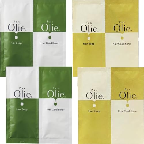 【トライアルセット4枚組】太陽油脂PAX Olie パックスオリー ヘアソープ&ヘアコンディショナー(シトラス&ハーブの香り/スパイシートワイライトの香り:各15mL+15mL)×4枚 せっけんシャンプー 無添加 敏感肌用 天然由来100% オーガニック