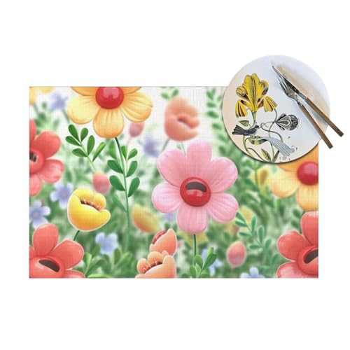 Sets de table tissés anti-tache et chaleur lot de 6 pour table protégée