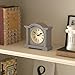 JONES CLOCKS® Kensington Mantel Clock | Small Classic Arch top Clock | Gray | Stylish & Contemporary | Ideal for Desk, Mantelpiece, Bookshelf or Bedside
