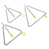 KONTONTY 3 Sätze Orff Schlaginstrument Triangel Set aus Stahl mit Schlägeln für Musikunterricht Hand-auge-koordination Gruppenaktivitäten