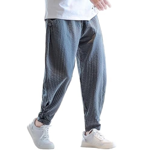 Pantalon d'été fin patchwork avec taille haute élastique fluide
