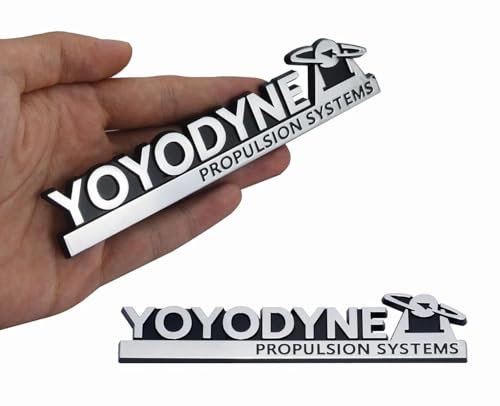 Image of Pair Set Yoyodyne Propulsion Systems Emblem 3D Badge Buckaroo Banzai Replacement for for Universal Vehicle,Truck,RV,SUV,Door Decoration (Silver Black)