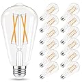 GvvooHome Edison Bulbs 60 watt LED Equivalent, Vintage Light Bulbs Non-Dimmable, 2700K Warm White, ST58 E26 LED Bulb, 90+ CRI, 6W 600LM, E26 Medium Base, Clear Glass, 12 Pack
