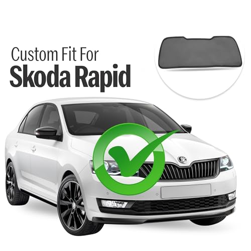 Image of Autofact Dicky Curtain for Rapid | Custom Fit Rear Windshield Sunshade | Foldable Mesh | Privacy & Cooling Car Accessory | Car Rear Sun Shade Heat Reduction UV Block Easy Install Durable Black Mesh