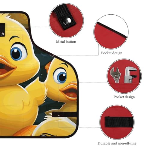 Delantal de trabajo con diseño de pato, ajustable y con bolsillos miniatura 3
