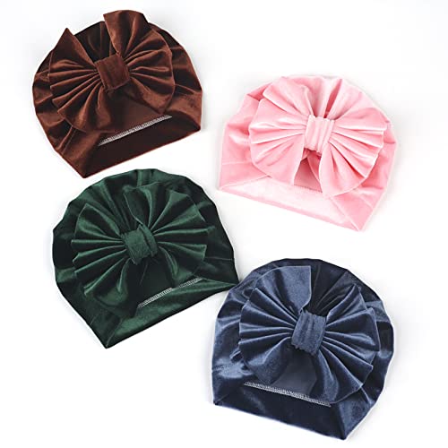 Qiansail Baby Toddler Girls Kids Velvet Hat Big Bow Hairband Headband Turban Head Wrap Cap Hair Accessories (Green) #TOP3