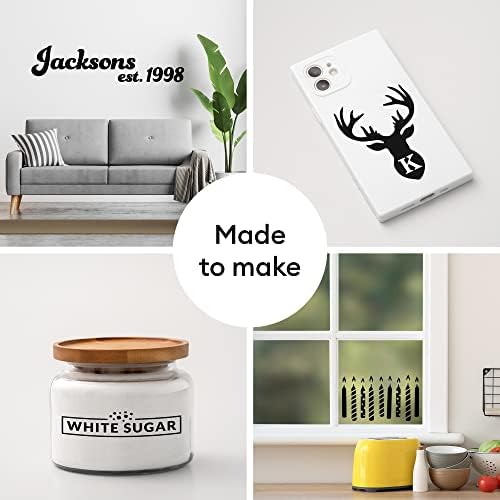 Cricut Removable Vinyl | Black | 1.2 m (4 ft) | Self Adhesive Vinyl Roll | For use with all Cricut Cutting Machines