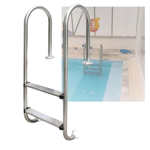 Escalera para piscina de acero inoxidable de 2 pasos miniatura 1