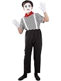 Disfraz de Mino infantil que incluye camiseta, pantalón con tirantes, bombín de goma eva y pañuelo. No incluye guantes.
