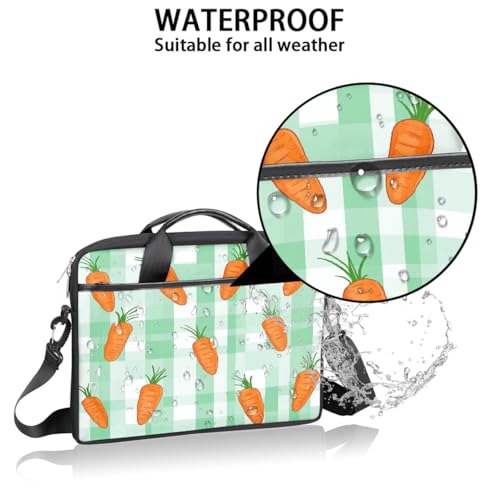 Bolso para portátil con patrón de cuadros verdes, 15 pulgadas miniatura 3