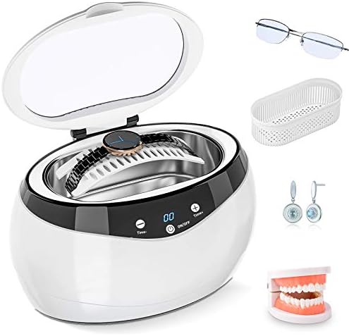 Signstek Ultrasonic Cleaner 650ML Ultra Sonic Cleaner Machine for Glasses Denture Watch Metal Coins Ultrasonic Cleaning Kit 40000 HZ