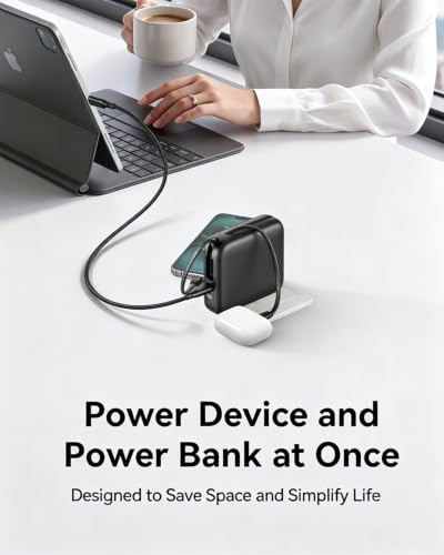 20000mAh Portable Charger, 22.5W Power Bank Built-In Cables and AC Plug - image 7