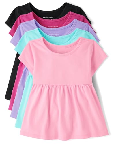 Image of The Children's Place Baby-Girls and Toddler Short Sleeve Everyday Casual Knit Shirt