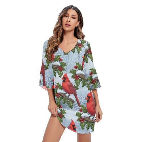 Robe d'été imprimée coupe trapèze en tissu léger et thermorégulateur
