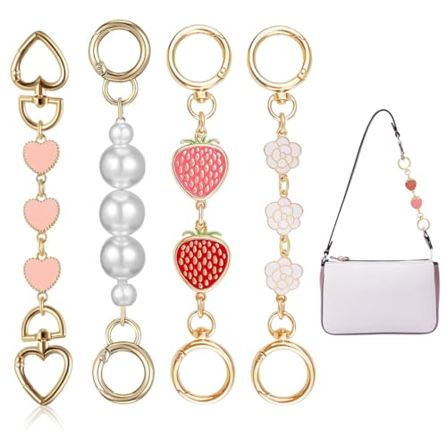Image of PALAY 4Pcs Bag Extender Chain Golden Chain Extender for Bag 5.7-6.7 Inches Cute Charm Chain Strap for Bags Quick Connection Bag Extender Chain Fashion Bag Extender Chain for Purse, Handbag, Sling Bag