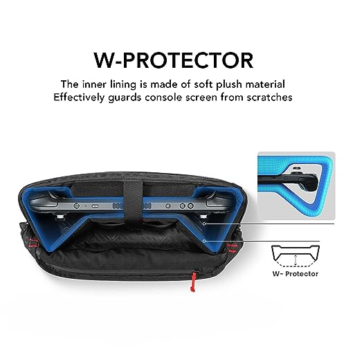 jerss Carrying Case Bag for ROG Ally for Steam Deck, Gaming Console Protective Travel Shoulder Bag, Handheld Console Accessories Storage, Soft Lining, Large Capacity, red, Modern