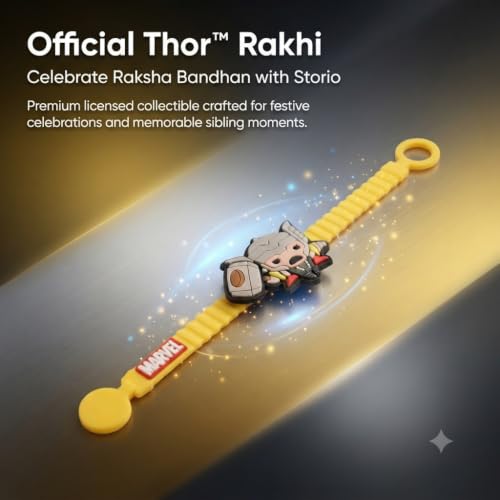 Image of Marvel Thor Silicone Band Rakhi | Officially Licensed | Rakhi for Boys, Bhaiya, Bhai | Raksha Bandhan Gift