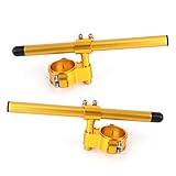 Bruce & Shark Universal Motorcycle Adjustable Rotatable Billet CNC Aluminum Clip Ons Fork Tube Handlebar Kit 37mm Gold