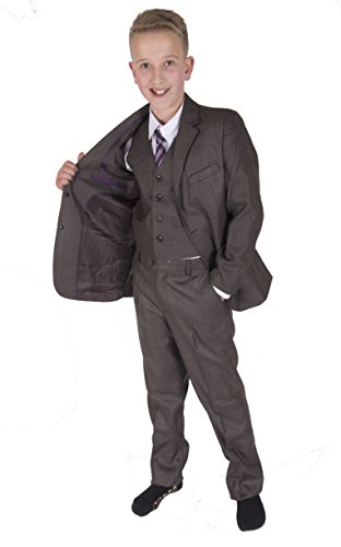 Costume mariage garçon gris 5 pièces Cinda sans pli confortable