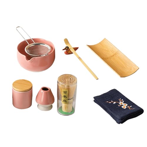 GOLOVENLD 9set Matcha Set Ceramic Matcha Ceremony Set with Bowl Plate Spoon Matcha Kitchenwares Matcha Serving Set for Matcha