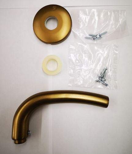 Poignée de sécurité Kit de fixation en aluminium bronze F4 simple pour porte blindée interieur Q8 rosette diamètre 55 pièces 1, vous pouvez monter la poignée avec ou sans ressort de retour.