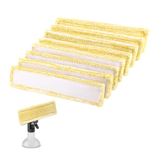 Zikenis 8 Piezas Almohadillas de Limpieza Compatibles,Paño de Microfibra,para Kärcher WV2 WV5 Plus Premium Aspiradora de Ventanas