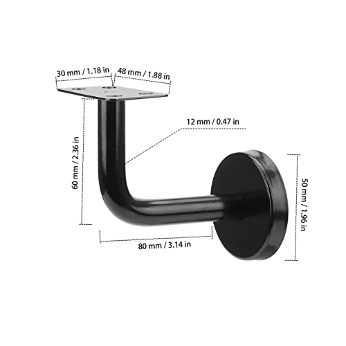 ZEONHAK 4 PCS Black Stainless Steel Mounted Handrail Brackets - Image 2
