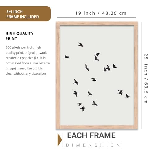 Image of HOTHOUSE Home Decor Abstract Painting Decorative Modern Wall Art poster With Frame For Living Room Bed Room Hotel Wall Decor Digital Reprint Set of 3 (19X25 inch)