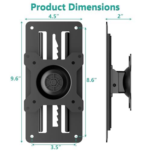 Image of WALI Single Monitor Wall Mount, Height Adjustable for 17-32 inch Computer Monitor Bracket, up to 17.6 Lbs, Fits 1 Screen with Max Mounting Holes 100x100mm (1732LM), Black