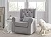 Delta Children Emerson Upholstered Glider Swivel Rocker Chair, Dove Grey with Soft Grey Welt