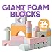 Set of 34 Jumbo Large Foam Blocks for Toddlers - Stacking Soft Blocks for Kids with Shapes & Colors Learning - Construction Building Preschool Toys - Giant Foam Bath Blocks for Toddlers 3-5 & above