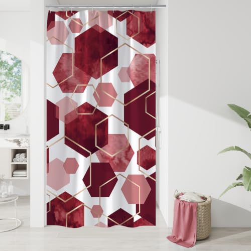 Litabel Small Stall Shower Curtain Set, Geometric Bathroom Decor 36x72