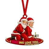 Santa Christmas Ornaments - Decoraciones acrílicas 2D para decoración navideña, decoración navideña, decoración de árbol para sala de estar, Office, Wall, Mantel, Staircase, Window Sill, Garden